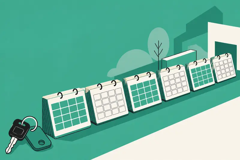 A booking calendar with booked and open days, an illustration for the article "How to Rent Out Your Car Without Turo (and Keep 100%)"