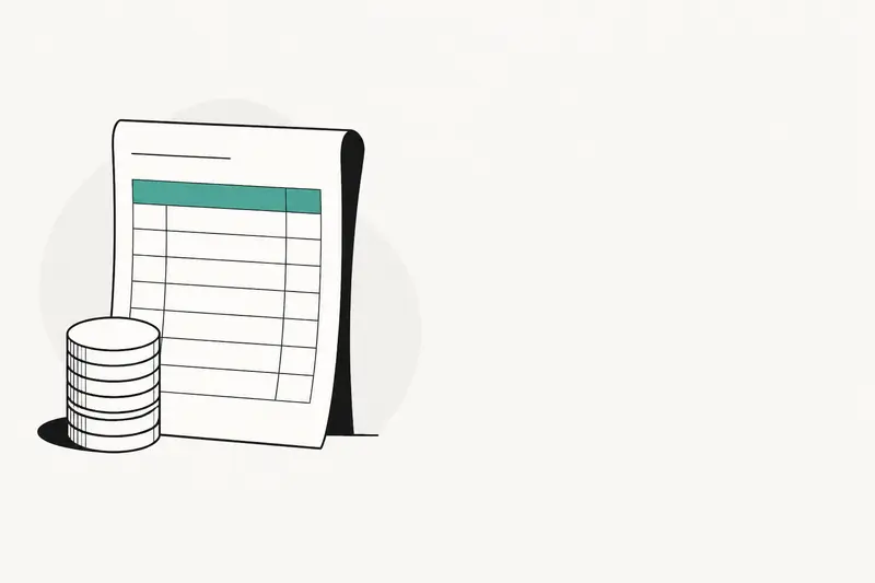 An invoice sheet beside a stack of coins, an illustration for the article "Turo Host Account Deactivated or Suspended? Here’s What to Do Next"